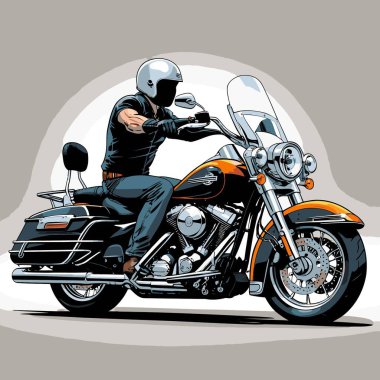 Cesur, şık bir motosiklet tasarımı içeren eşsiz ve havalı bir motosiklet vektör sanatı çizimi güçlü oranlarda ve keskin detaylarla