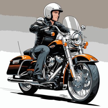 Cesur, şık bir motosiklet tasarımı içeren eşsiz ve havalı bir motosiklet vektör sanatı çizimi güçlü oranlarda ve keskin detaylarla