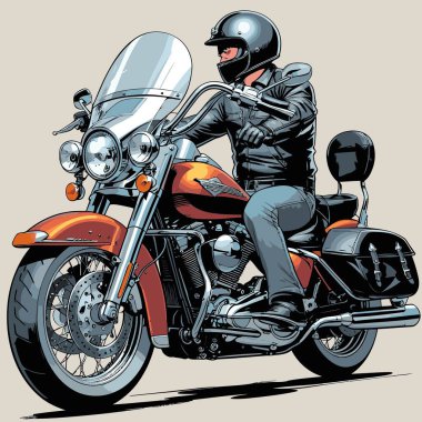 Cesur, şık bir motosiklet tasarımı içeren eşsiz ve havalı bir motosiklet vektör sanatı çizimi güçlü oranlarda ve keskin detaylarla