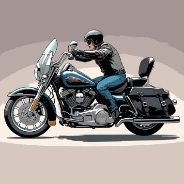 Cesur, şık bir motosiklet tasarımı içeren eşsiz ve havalı bir motosiklet vektör sanatı çizimi güçlü oranlarda ve keskin detaylarla