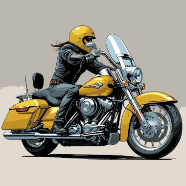 Cesur, şık bir motosiklet tasarımı içeren eşsiz ve havalı bir motosiklet vektör sanatı çizimi güçlü oranlarda ve keskin detaylarla