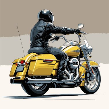 Cesur, şık bir motosiklet tasarımı içeren eşsiz ve havalı bir motosiklet vektör sanatı çizimi güçlü oranlarda ve keskin detaylarla