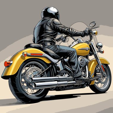 Cesur, şık bir motosiklet tasarımı içeren eşsiz ve havalı bir motosiklet vektör sanatı çizimi güçlü oranlarda ve keskin detaylarla