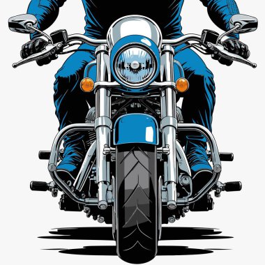 Cesur, şık bir motosiklet tasarımı içeren eşsiz ve havalı bir motosiklet vektör sanatı çizimi güçlü oranlarda ve keskin detaylarla