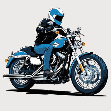 Cesur, şık bir motosiklet tasarımı içeren eşsiz ve havalı bir motosiklet vektör sanatı çizimi güçlü oranlarda ve keskin detaylarla