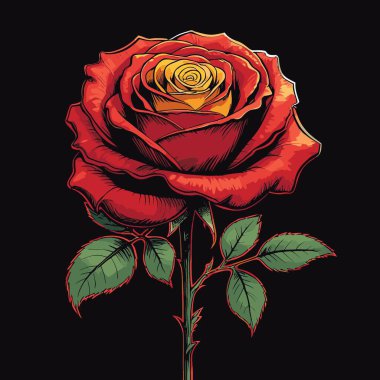 Tasarım ihtiyaçları için gül vektörü illüstrasyonu