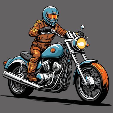 cool komik motokros vektör resimleri