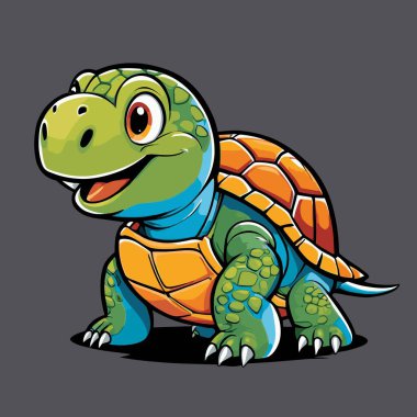 şirin kaplumbağa vektör resmi