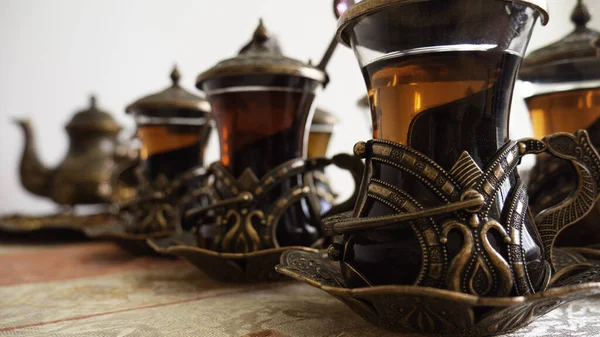 Turecka Herbata Tradycyjnym Szkle — Zdjęcie stockowe