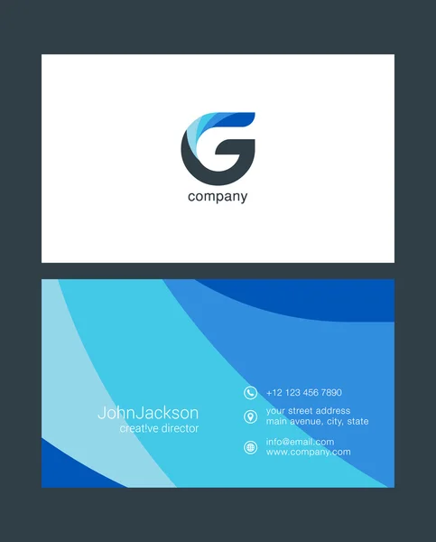 G γράμμα λογότυπο, πρότυπο επαγγελματικής κάρτας — Διανυσματικό Αρχείο