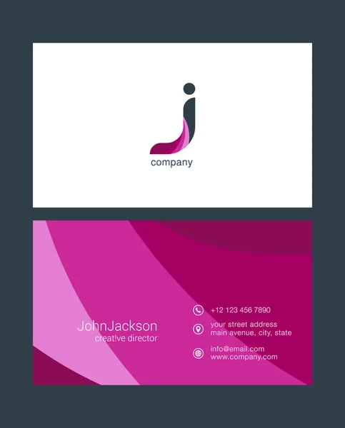 J brief logo, sjabloon voor visitekaartjes — Stockvector