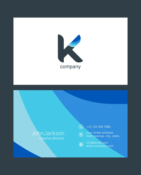 K Brief Logo, Visitenkartenvorlage — Stockvektor