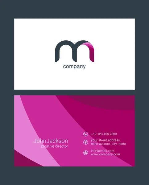 M letter logo, business card template — Stock Vector