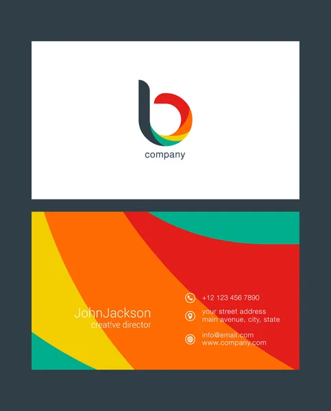 B Brief Logo, Visitenkartenvorlage — Stockvektor