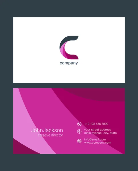 C brief logo, sjabloon voor visitekaartjes — Stockvector