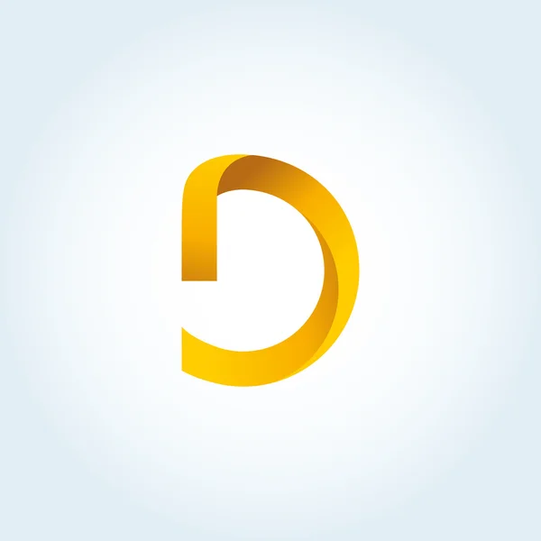 D brev logotyp — Stock vektor