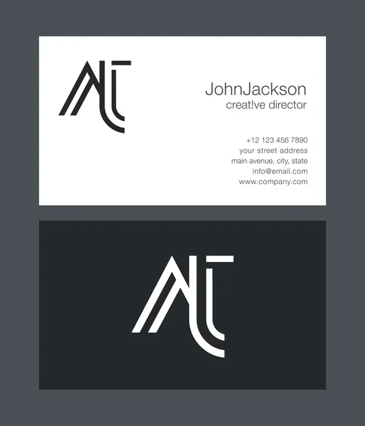 Joint logo AT letters — Stock Vector