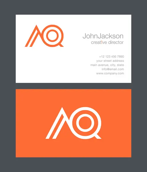 Logotipo conjunto letras AQ — Vetor de Stock