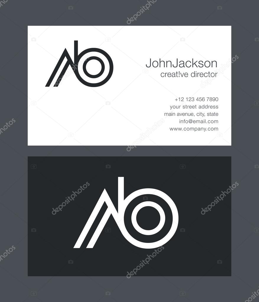 A & B, A B, Letters Logo, with Business Card Template Vector
