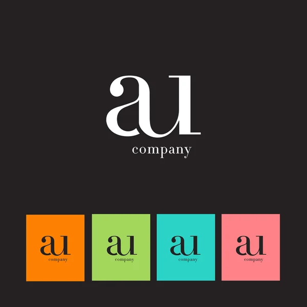Logo delle lettere A & U — Vettoriale Stock
