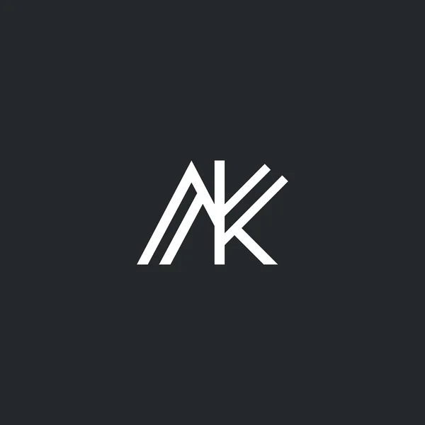 Logo lettere A & K — Vettoriale Stock