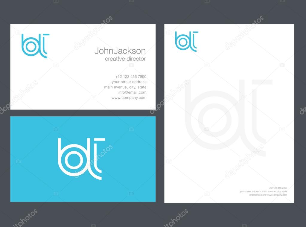 Joint BT Letters Logo, with Business Card Template Vector
