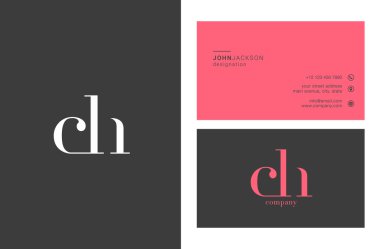 CH Joint Letters Logo with Business Cards Template Vector clipart svg vector 