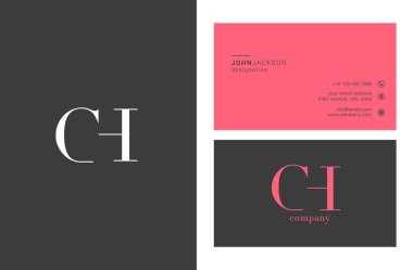 CH Joint Letters Logo with Business Cards Template Vector clipart svg vector 