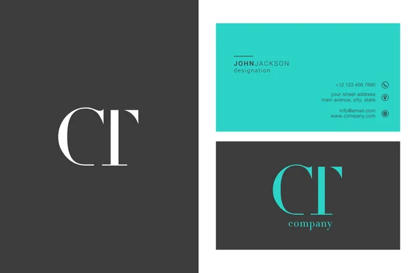 CT brieven Logo visitekaartjes — Stockvector