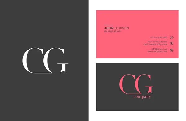 CG γράμματα λογότυπο επαγγελματικές κάρτες — Διανυσματικό Αρχείο