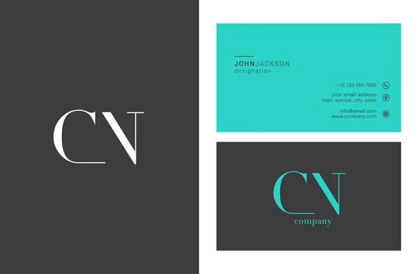 CN dopisy Logo vizitky — Stockový vektor