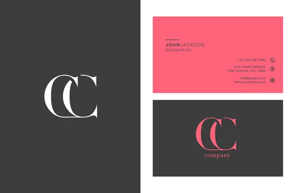 CC γράμματα λογότυπο επαγγελματικές κάρτες — Διανυσματικό Αρχείο
