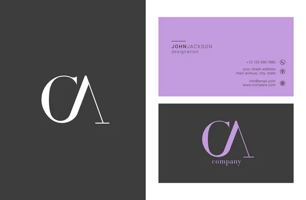 CA листи логотип візитні картки — стоковий вектор