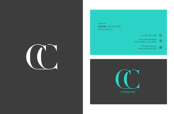 CC brieven Logo visitekaartjes — Stockvector
