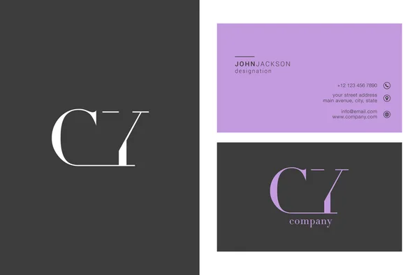 CY γράμματα λογότυπο επαγγελματικές κάρτες — Διανυσματικό Αρχείο