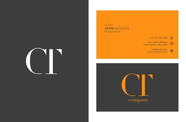 Lettres CT Logo Cartes de visite — Image vectorielle
