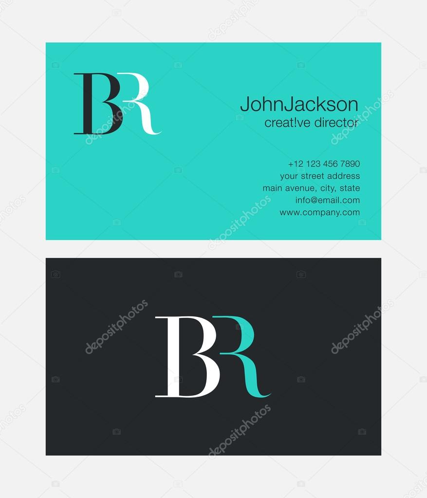BR Letters Logo Business Cards