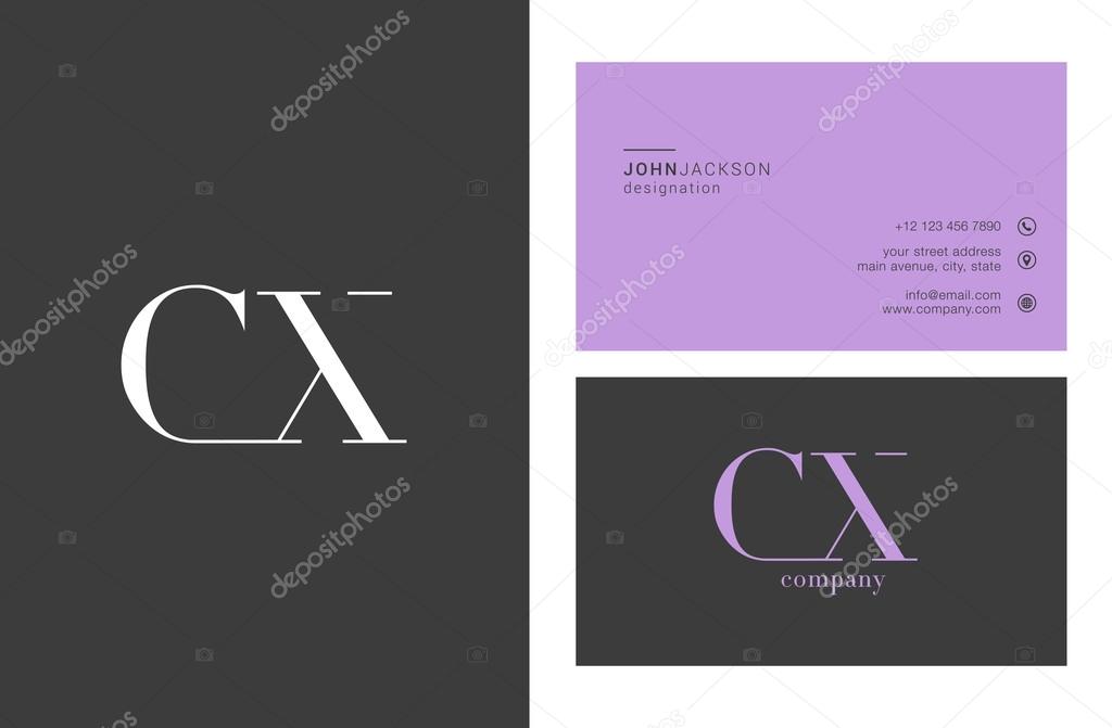 CX Letters Logo Business Cards