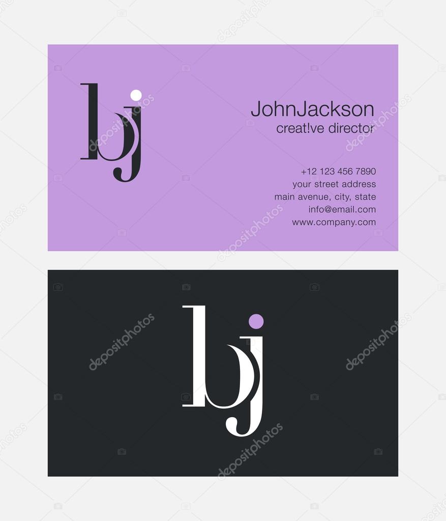 BJ Letters Logo Business Cards