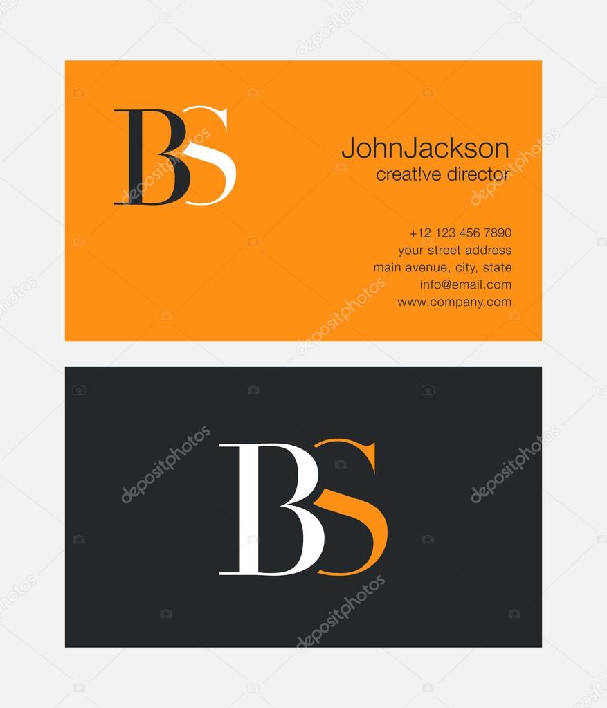 BS Letters Logo Business Cards