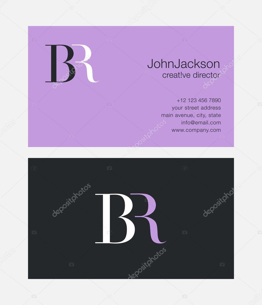 BR Letters Logo Business Cards