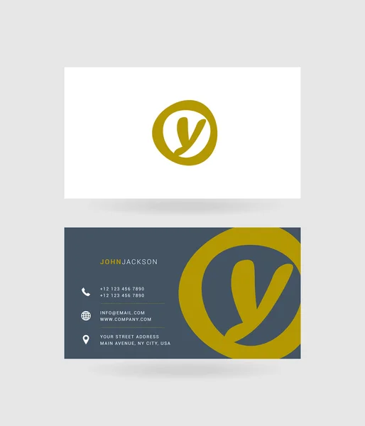 Tarjetas de visita letra Y logo — Vector de stock