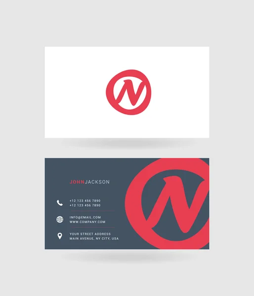 Business cards letter N logo — Stock Vector