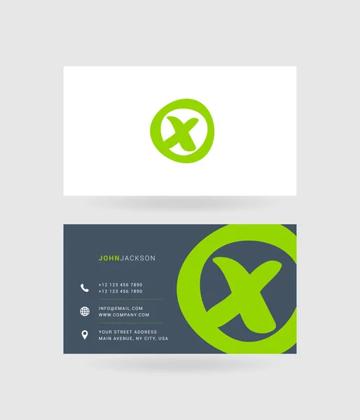 Tarjetas de visita X logo — Vector de stock