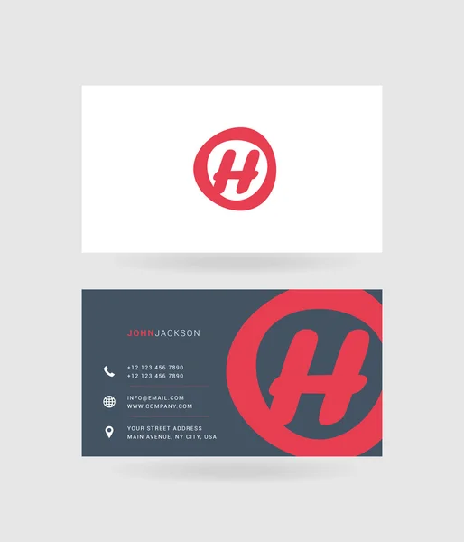 Wizytówki logo litera H — Wektor stockowy