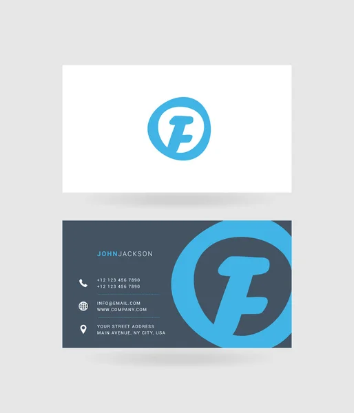 Tarjetas de visita letra F logo — Vector de stock