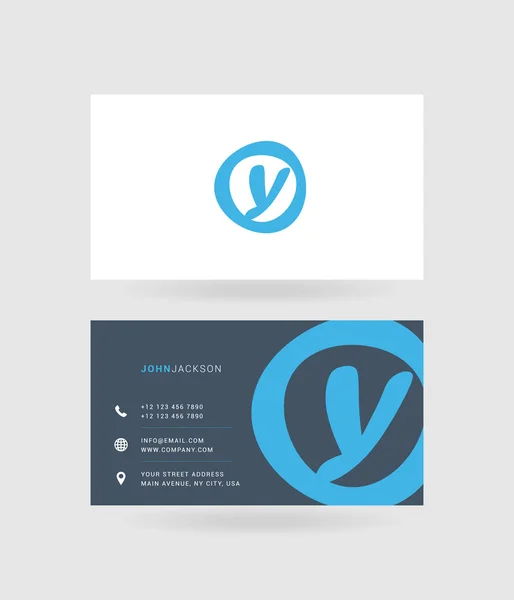 Visitekaartjes letter Y logo — Stockvector