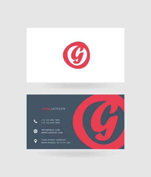 Business cards letter G logo — Stock Vector