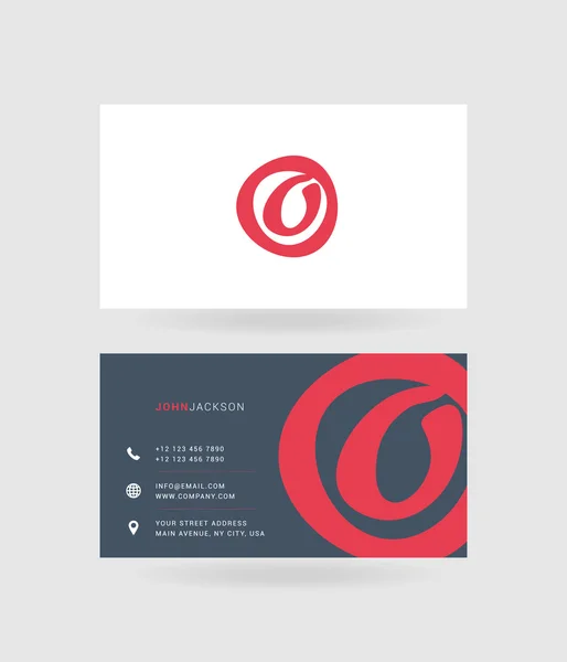 Cartes de visite lettre O logo — Image vectorielle