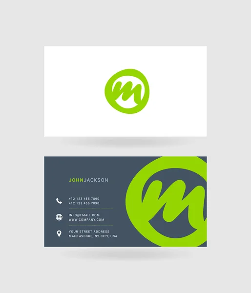 Cartes de visite lettre M logo — Image vectorielle